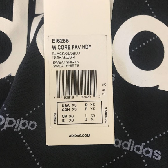 Adidas Women's XS Pullover Hoodie Sweatshirts W Core Fav Hdy, Black - Picture 4 of 4